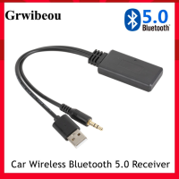 Grwibeou Bluetooth 2022 Universal Car Wireless Bluetooth Receiver USB 3.5mm Aux Media Bluetooth 5.0 Music Player Audio Adapter