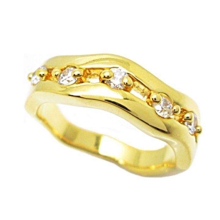 แหวนฉลุ-แหวนโค้งประดับเพชร-แหวนประดับเพชร-แหวนชุบทอง-บริการเก็บเงินปลายทาง