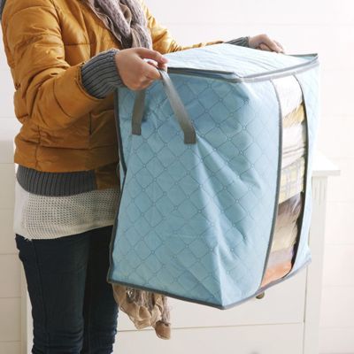 Foldable Clothes Quilt Storage Bag with Handles Portable Dustproof Household Waterproof Non- Zipper Storage Bag