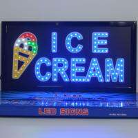 ป้ายไฟ LED ICE CREAM ป้ายไฟร้าน ข้อความ ป้ายไฟอักษร ตัวอักษร ตกแต่งหน้าร้าน  ไฟและของตกแต่ง