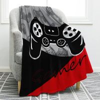 New Style Video Game Gamepad Print Blanket Flannel Throw Blanket Kid for Sofa Chair Bed Office Travelling Camping Lightweight Soft Warm