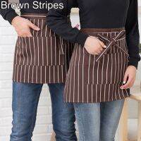 BK✿Striped Plaid Half-Length Short Waist Apron with Pocket C