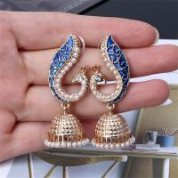 SIAPUS ต่างหูแฟชั่นไม่ซ้ำใครสไตล์อินเดียย้อนยุค Jhumka Jhumki 1คู่