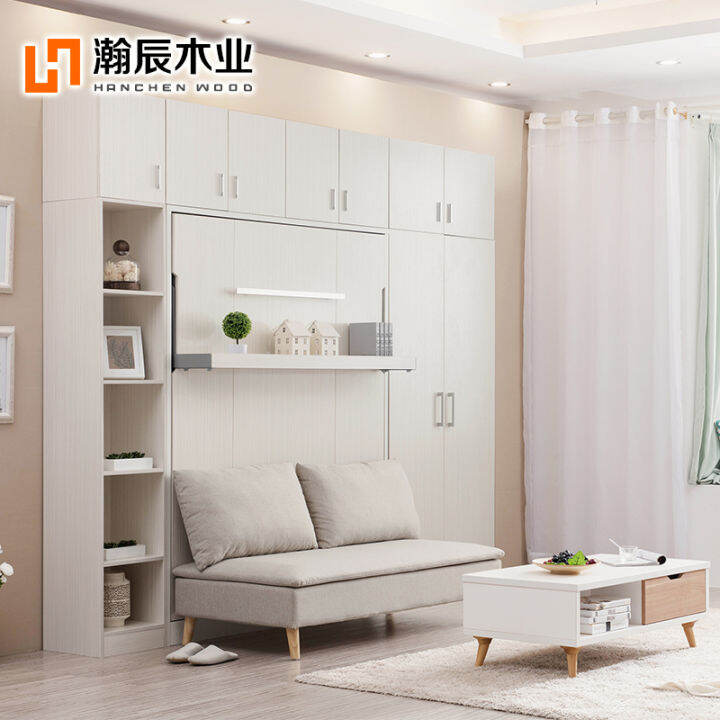 Concealed bed wardrobe integrated folding bed study Murphy bed small