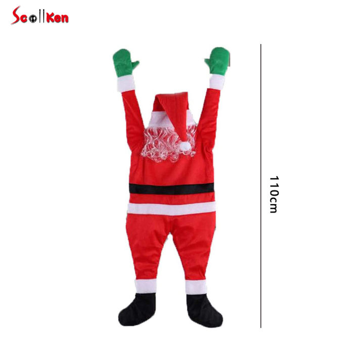 scottk-ตกแต่งซานต้าคลอสคริสต์มาสสำหรับปีนเขากลางแจ้งและในร่มชุดซานตาคลอสสำหรับตกแต่งห้องจัดปาร์ตี้คริสต์มาส