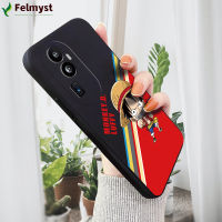 เคสโทรศัพท์มือถือสำหรับ OPPO Reno10 Pro + 5G เคสโทรศัพท์แฟชั่นเท่ Luffy สี่เหลี่ยมของแท้ปลอกซิลิโคนของเหลวเคสป้องกันทนแรงกระแทกกล้องคลุมทั้งหมด