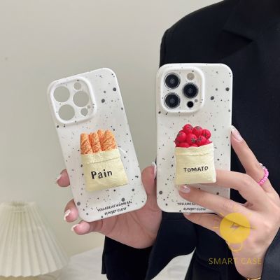 For เคสไอโฟน 14 Pro Max [Simple Tomoto Pop Grip] เคส Phone Case For iPhone 14 Pro Max Plus 13 12 11 For เคสไอโฟน11 Ins Korean Style Retro Classic Couple Shockproof Protective TPU Cover Shell