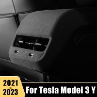 【hot】 Tesla 3 Y 2021 2022 2023 Car Rear Air Conditioning Vent Outlet Cover Trim Frame Stickers Interior Accessories