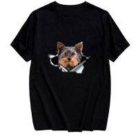 Pet Dog Cute Yorkshire Terrier Cotton T-shirt Fashion Summer Short Sleeve Tee Harajuku Funny T-shirt Men Casual Tee Tops XS-4XL-5XL-6XL