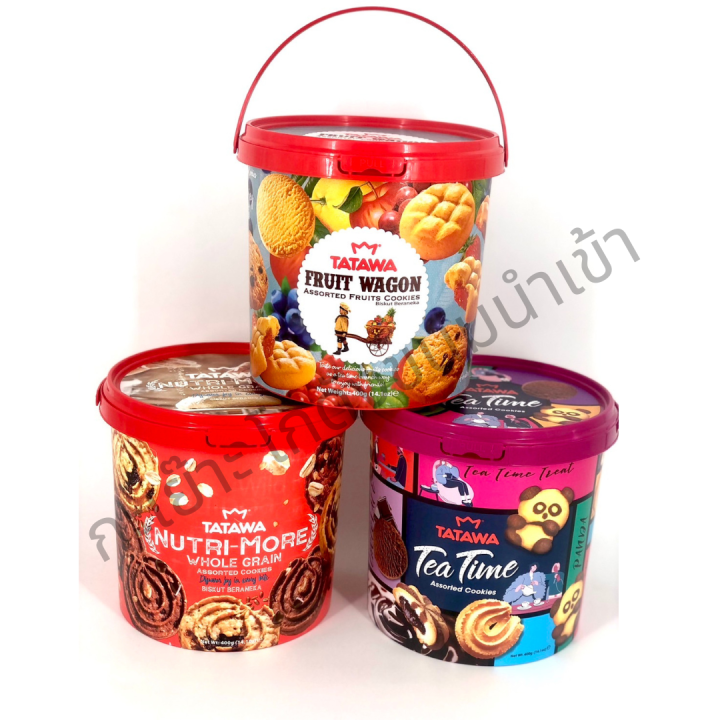 new-คุกกี้ถัง-ทาทาวา-tatawa-tea-time-assorted-cookies-คุกกี้รุ่นถัง-ถังใหญ่จุกๆ-400g