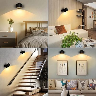 LED Wall Sconce, Wall Mount RGB Lamp USB Rechargeable 360°Rotate Magnetic Ball, Cordless Wall Light for Bedside