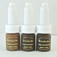 【YF】 3pcs Deep dark brown Coffee Tattoo Ink Golden Rose Permanent Makeup Pigment For Eyebrow Lip with 12 Colors to Choose