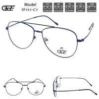 ?กรอบแว่นตา GEZE METAL รุ่น IP593-C5 เต็มกรอบสีน้ำเงินกรม Vintage โลหะ น้ำหนักเบา ใส่สบาย?ใส่ได้ทั้งหญิง-ชาย (บริการตัดเลนส์สายตาราคาถูก)