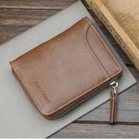 Business Leather Mens Wallet Casual Short Coin Purse Multifunction Man Card Holder Vintage Zipper Money Wallet