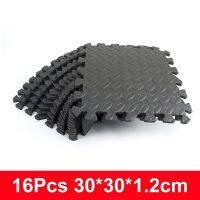 16PCS 30*30cm Sports Protection Gym Mat EVA Leaf Grain Floor Mats Yoga Fitness Non-Slip Splicing Rugs Thicken Shock Room Workout