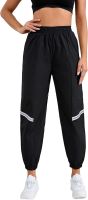 OYOANGLE Womens Striped Elastic Waist Pocket Jogger Sweatpants Workout Casual Trousers