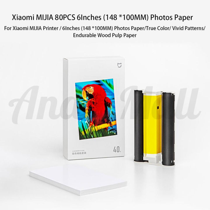 xiaomi-mijia-กระดาษพิมพ์ภาพถ่าย-80pcs-6-นิ้ว-148x100mm-เคลือบเงา-80-แผ่นกระดาษรูปภาพภาพถ่ายพื้นผิวมันวาวสูง-รูปภาพแห้งเร็วสำหรับเครื่องพิมพ์-xiaomi-mijia
