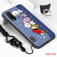 Jinsouweเคสมือถือเคสโทรศัพท์เคส VIVO Y20 2020 (แหวนนิ้ว + เชือกเส้นเล็ก) น่ารักการ์ตูนเกาหลีใต้K-POPเด็กตุ๊กตากันกระแทกปลอกY202020 Softcaseซิลิโคนอ่อนนุ่มTPUกรณีปก