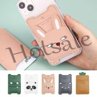 【hot sale】 ●◄ B11 Creative Cartoon Cute Panda/rabbit/cat/frog/animal PU Card Holder For Mobile Phone Back Sticker Card Bag