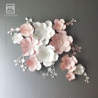 SET25# FFS Wed Decor Paper Flower Backdrop Room Decoration Shopwindow Graduation Jungl Parti