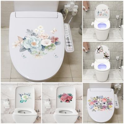 16 Styles Flowers Wall Sticker Toilet Fridge Cupboard Decal Stick Wallpaper