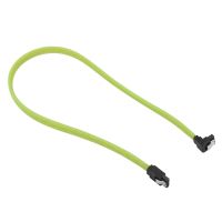 50CM SATA 3.0 III SATA3 7pin Data Cable Right Angle 6Gb/s SSD Cables HDD Hard Disk Data Cord with Nylon Sleeved(Green)