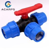 ✱♝▥ 1/2 quot; 3/4 quot; 1 quot; 1-1/4 1-1/2 2 quot; Three Way Plastic Ball Valve T-type PE Fast Connection Pipe Quick Union