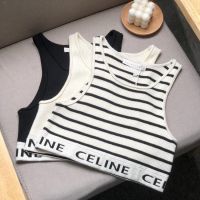 Lisa Internet Celebrity 21 Summer New Chic Versatile Short Knitted Cotton Striped Letter Vest Bottoming Top For Women