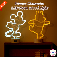 D Isney ตัวอักษร LED Neon Mood Light W Innie The Pooh/m Ickey Mouse) แบบพกพา Mood Light Camping Light ห้องนอนเด็กแสงห้อง