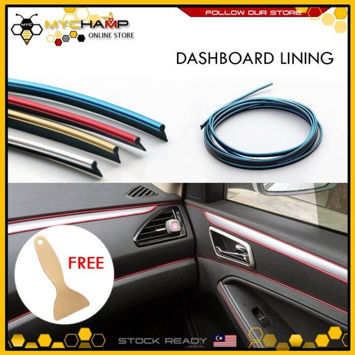 5 Meter Car Interior Gap DF Chrome Strip Trim Grid Sticker lining Strip