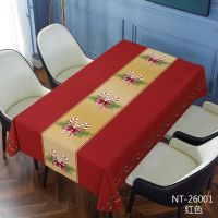 Christmas Festive Tablecloth European Restaurant Anti fouling Tablecloth Rectangular New Year Festive Decoration Accessories