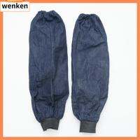 WENKEN 1Pair สีฟ้าสีฟ้า ถุงมือกันแดดกันหนาว ผ้าผ้าทอ สีทึบทึบ การป้องกันมลพิษน้ำมัน ง่ายต่อการสวมใส่ แขนเสื้อแขน อุปกรณ์สำหรับห้องครัว