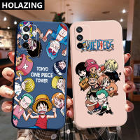 เคสโทรศัพท์สำหรับ OPPO A16 A15 A9 A5 2020 A53 A54 A94 4G A12 A7 A5S AX5S AX7 A31 A8 A52 A72แฟชั่นน่ารักการ์ตูนคู่โจรสลัดสีดำเลนส์กล้องป้องกันกรอบขอบ