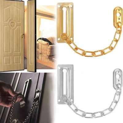 Stainless Steel Door Chain Guard Lock Slide Bolt for Home Hotel Dorm Entrance Security security latch Door Hardware Locks Metal film resistance