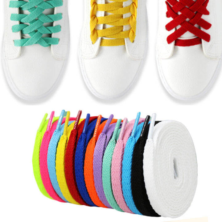 【COD&Ready Stock】1 Pairs Candy Color Polyester Flat Shoe Laces