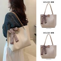 Summer student large-capacity commuting high-level white tote bag female 2023 new simple one-shoulder mother-in-law bag 【QYUE】