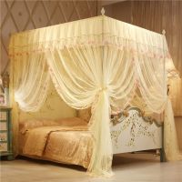 【JIU YU】✈▣  4 posters cantos cama dossel princesa rainha 150x200mm mosquito cama net tenda chão-comprimento cortina