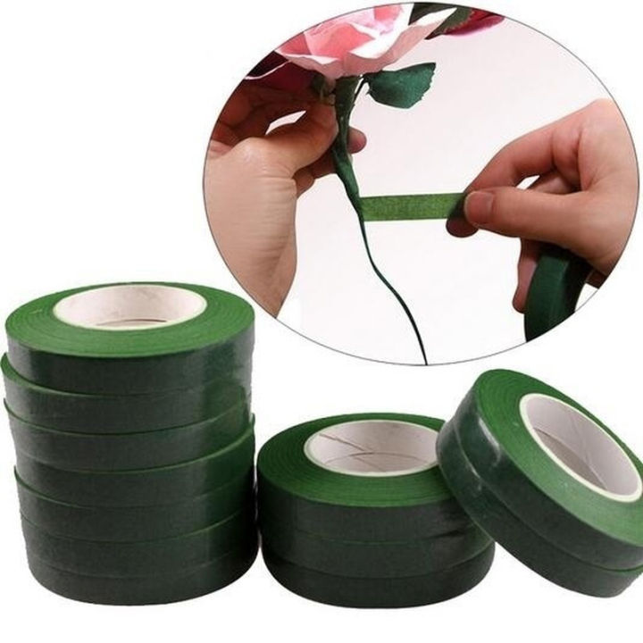 uni-nie-30m-self-adhesive-กระดาษสีเขียวเทปฟิล์มต่อตาต้นไม้-floral-stem-พวงหรีดพวงมาลัย-diy