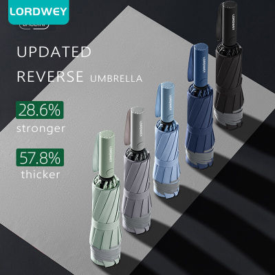 LORDWEY อัตโนมัติร่มฝนผู้ชายธุรกิจไมโครไฟเบอร์แบบพกพาที่แข็งแกร่ง10พัน Windproof ร่มอาทิตย์สำหรับผู้หญิงกลางแจ้งร่มกันแดดสาว