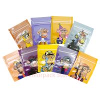 7x9CM Cartoon Monkey Bag Aluminum Foil Zip Lock Pouch Cookie Candy Packaging Customized LOGO Bags With Window Storage Package