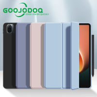 GOOJODOQ เคสหนัง PU,สำหรับ Xiaomi Pad 5 Xiaomi Pad 5 Pro 5G 11นิ้วแท็บเล็ตซิลิโคนปรับได้ฝาครอบขาตั้งพับได้กันกระแทกแบบนิ่ม