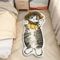 Ins Cat Car Rug Plush Shaggy Fluffy Creative Irregular Bedside Car Floor Mat Doormat Cute Kid Girl Bedroom Decor.그