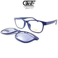 ?กรอบแว่นตา GEZE 1ClipOn รุ่น HW915-C3 เต็มกรอบสีกรมเข้มอมดำ ฟรี คลิปออนกันแดดสีปรอทเงิน Polarized เปลี่ยนเป็นแว่นตากันแดด ป้องกันแสงแดด รังสี UV