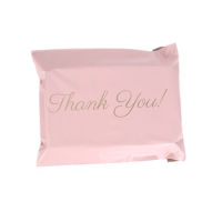 Pink Color Thank you Courier Bag Poly Express Logistics Packaging Bags 50Pcs Custon Logo Clothing Shipping Mailing Storage Pouch