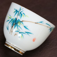 Chinese Ceramic Teacup Hand Painted Flower Pattern Boutique Tea Bowl Meditation Tea Cup Household Porcelain Tea Set Accessories