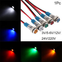 520YOSWI 1Pc Car Truck Boat Pilot Directional Red Yellow Blue Green White Waterproof 3V 5V 6V 9V 12V 24V 220V Signal Lamp LED Metal Indicator Light 6m