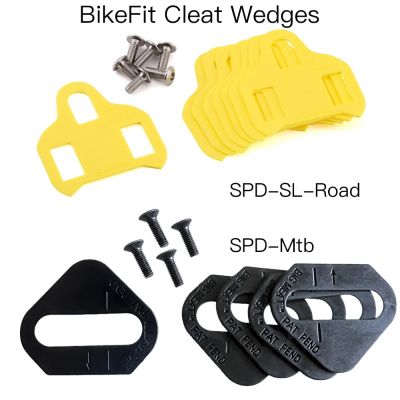 BikeFit Cleat Wedges สำหรับถนนชิมาโน SPD-SL KEO MTB SPD ATAC SpeedPlay Crank Brother Cleats 8ชิ้น/แพ็คจักรยาน