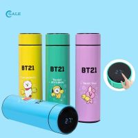 ขวดเก็บความร้อน BTS พร้อมจอแสดงผล LED Bt21 แบบพกพา 【QYUE】