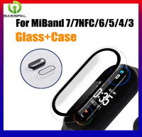 BassPal 2 In1ป้องกันหน้าจอกรณี + ฟิล์ม3D สำหรับ Xiaomi Mi วง7 6 5 4 3เต็มฝาครอบป้องกันกันกระแทกกรอบปกคลุมสำหรับ Miband 6 7 NFC