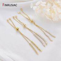 4 Types Of 14K Gold-Plated Bracelets Chain DIY Jewelry Making Accessories Slide Beads Adjustable Length For Chain Beads